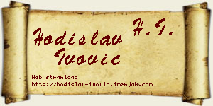 Hodislav Ivović vizit kartica